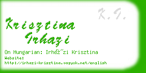 krisztina irhazi business card